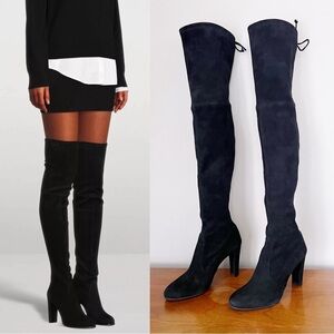 Stuart Weitzman • Highland Boot over the knee thigh high black suede heeled